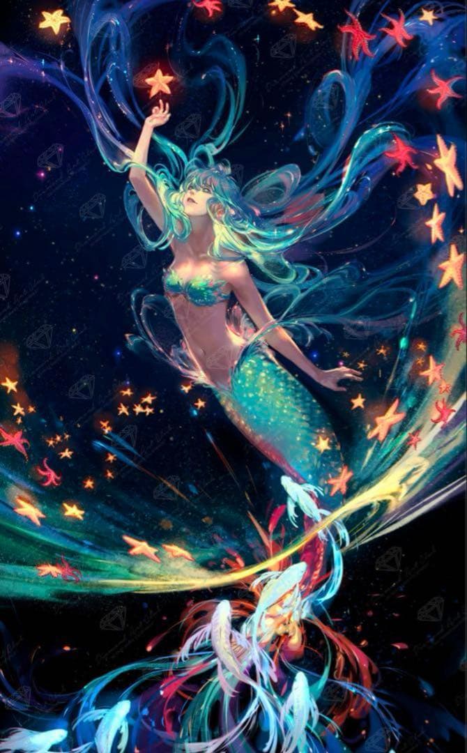 ダイヤモンドアートクラブ ヒトデの人魚　ユウメイアート　スクエア　DAC ダイヤモンドアート『アーティスト』コラボシリーズ RICHSTON×クロエ