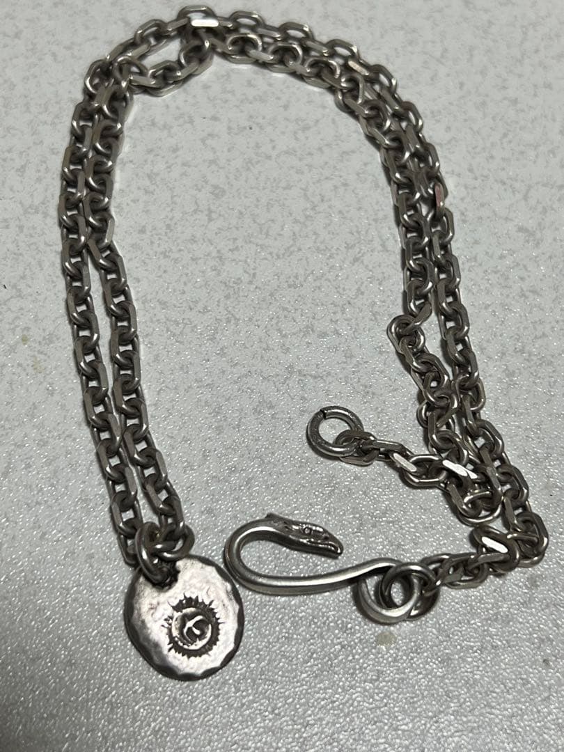 イーグルフック　太角チェーン　太陽メタル大　ゴローズ goro's(ゴローズ) イーグルフック太角チェーンネックレス シルバー BGA090