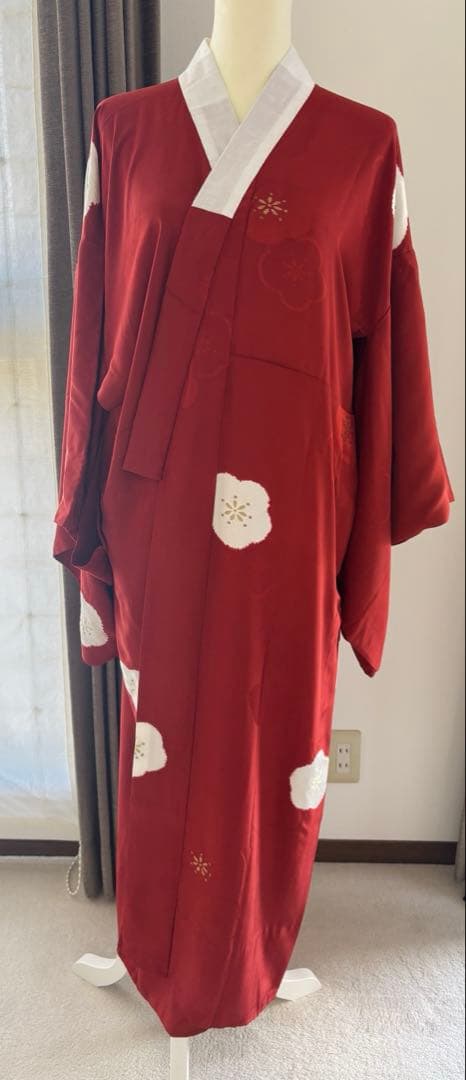 朱赤☆梅花刺繍入りの長襦袢　トールサイズ 千總 - オンラインショップ - / 【三歳 長襦袢】絞り梅｜レッド