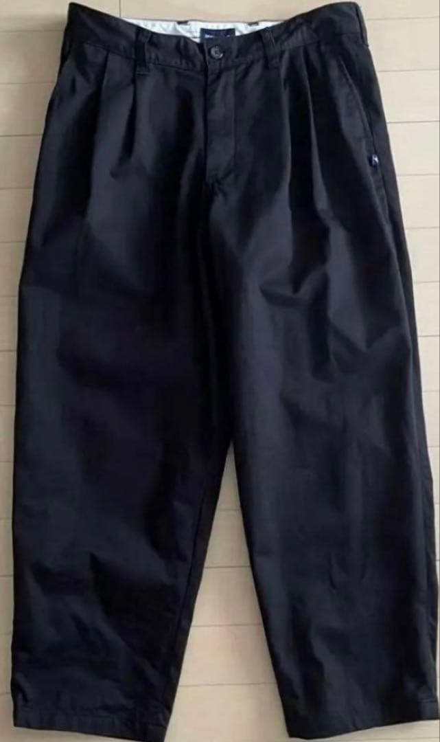 3 DESCENDANT DC-3 Wide パンツ DESCENDANT/DC-3 ORGANIC COTTON TWILL TROUSERS FADE WASH (BLACK)