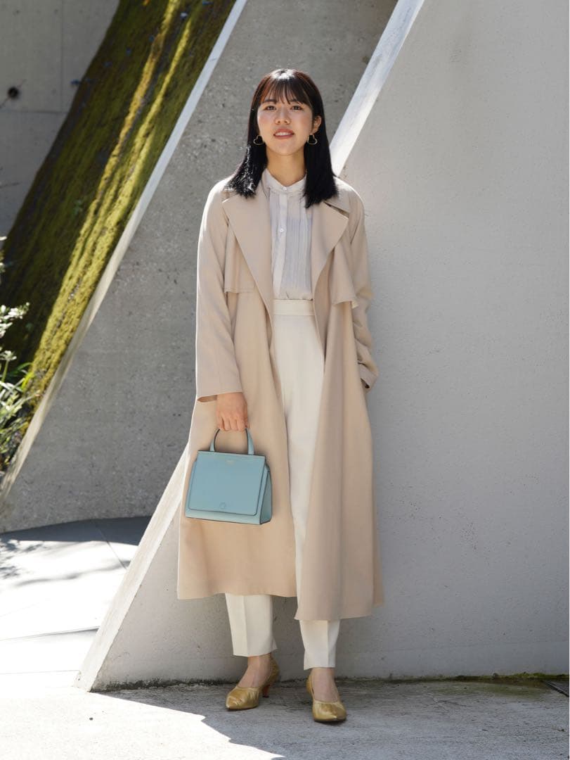 極美品 トゥモローランド Ballsey ウールギャバジン ガウンコート 34
