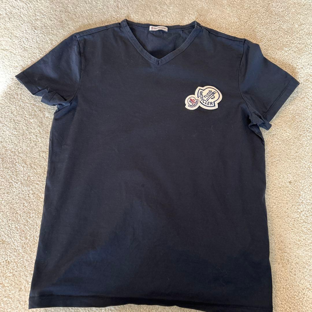 MONCLER 黒Vネック Tシャツ Moncler V-neck T-shirt in Black for Men | Lyst