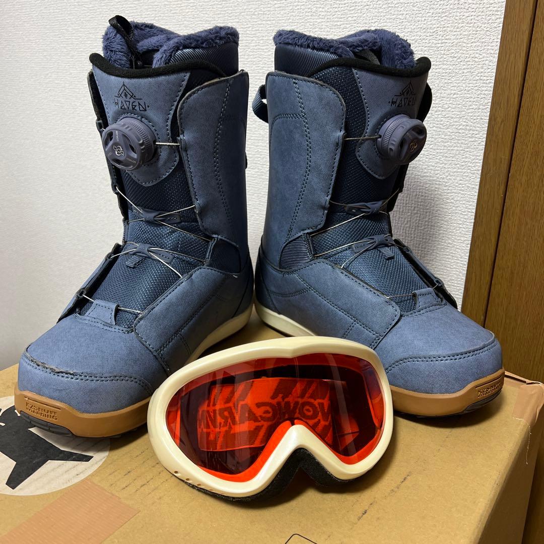 とあ^_^ K2 HAVEN スノーボードブーツ/ゴーグル付き セット K2 (ケーツー) スノーボードブーツ レディース SIZE 22cm ブラック