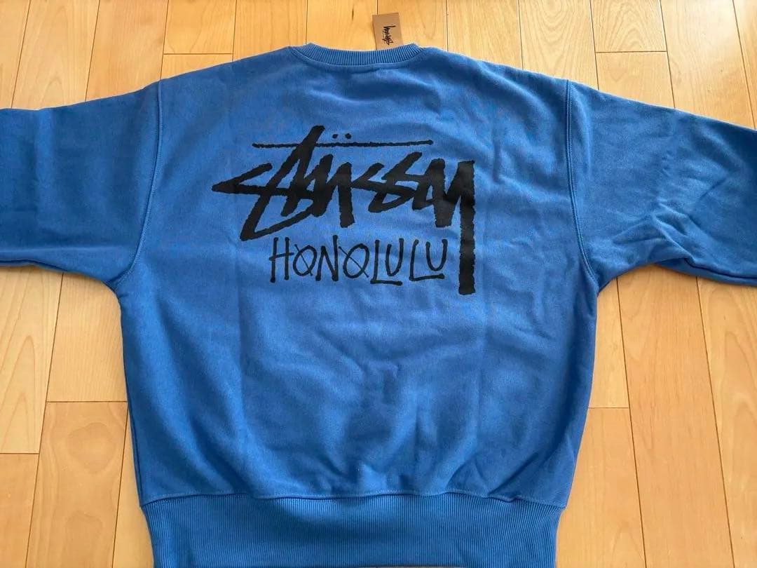 Stussy ステューシー ホノルルロゴ スウェット トレーナー 青 M ハワイ