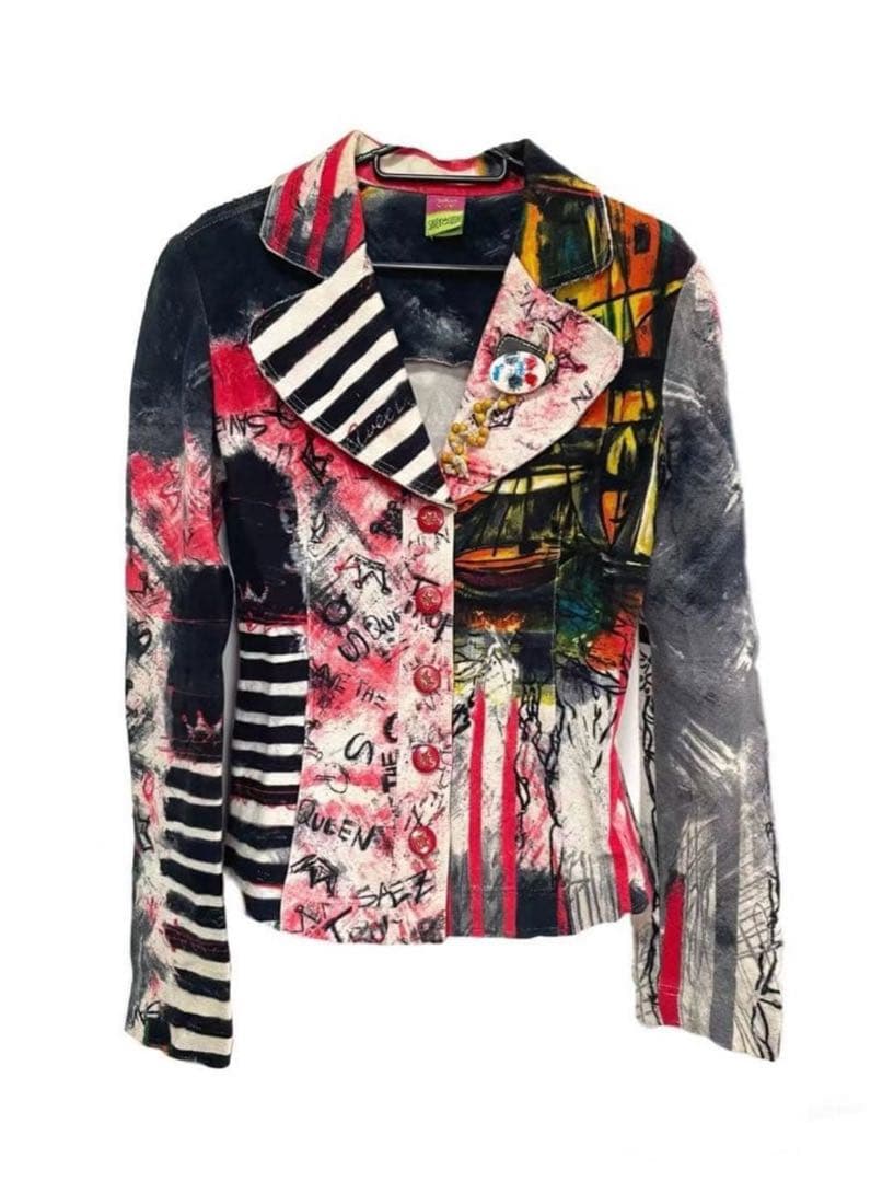 SAVE THE QUEEN カジュアルジャケット 平成ギャル y2k カラフル SAVE THE QUEEN 平成ギャルy2k カラフルテーラードジャケット - メルカリ