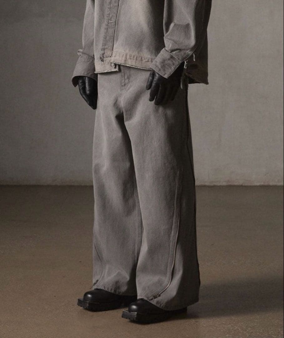 GRANCY ZipDesign バギーデニムパンツ Mサイズ GRANCY ジーンズ 「GRANCY」ZipDesign Buggy DenimPants / ジップ