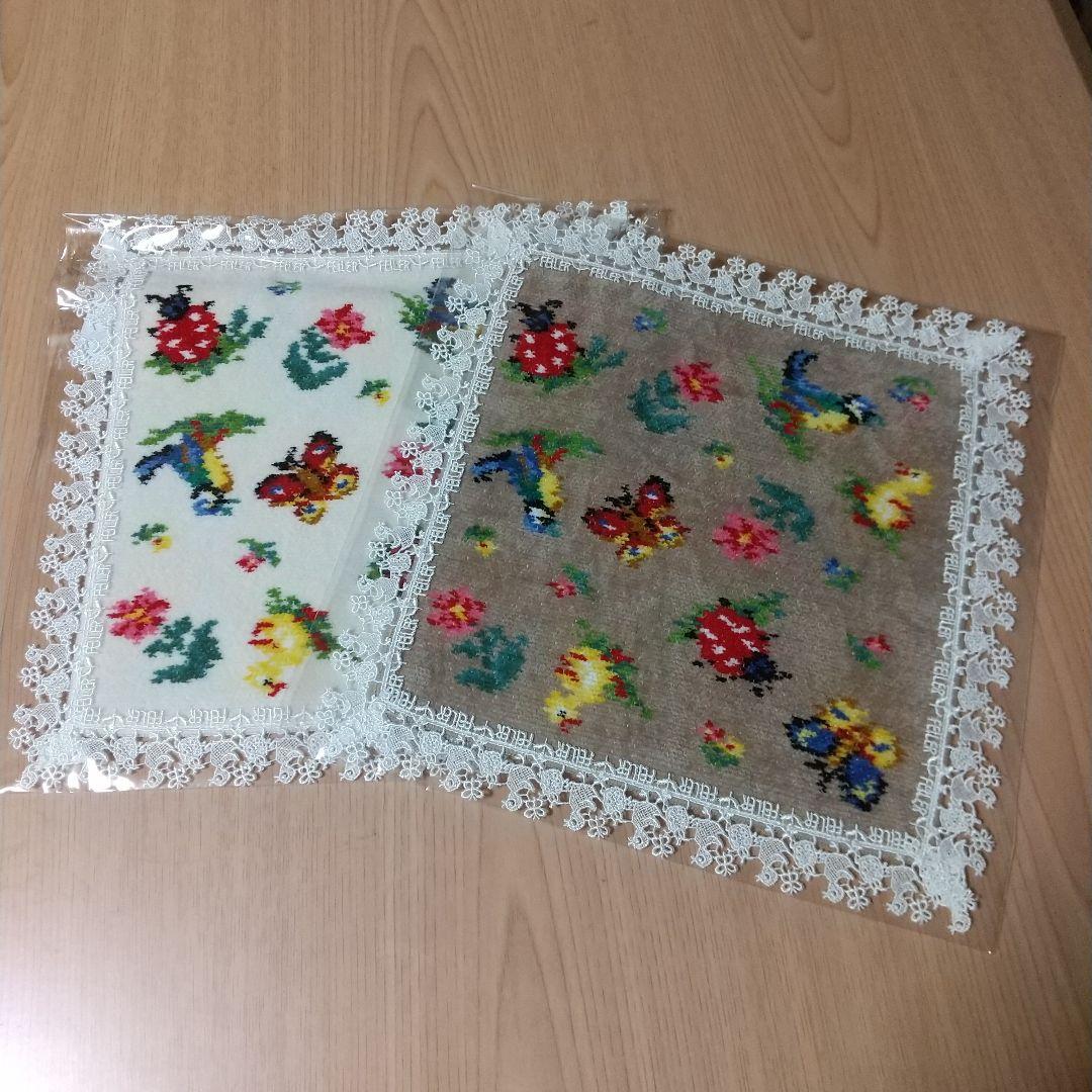 フェイラー ＊ハイジ　近沢レース店レース付きハンカチ＊２枚set 近沢レース店×フェイラーコラボレーション 第四弾～ かわいらしさに