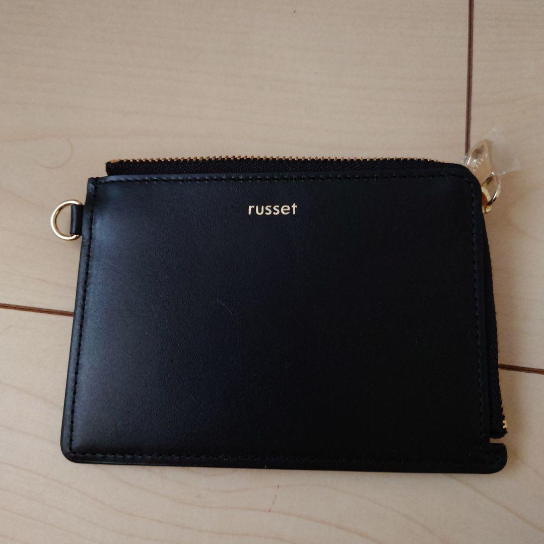 【再値下げ】ラシット☆新品☆スムースレザーフラグメントケース ミニモノグラムプレートフラグメントケース | russet(ラシット