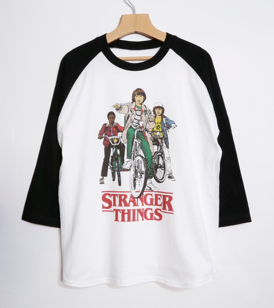 Lサイズ ストレンジャーシングス ラグラン 七分袖 Tシャツ