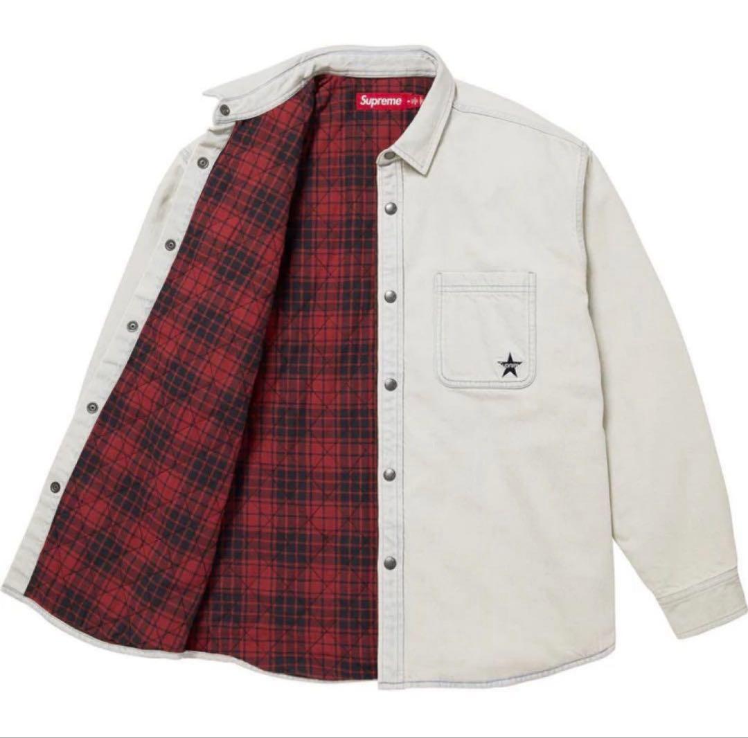 ジャケット・アウター Supreme Quilted Lined Denim Snap Shirt S 中古・古着通販】SUPREME (シュプリーム) Quilted Lined Denim Snap